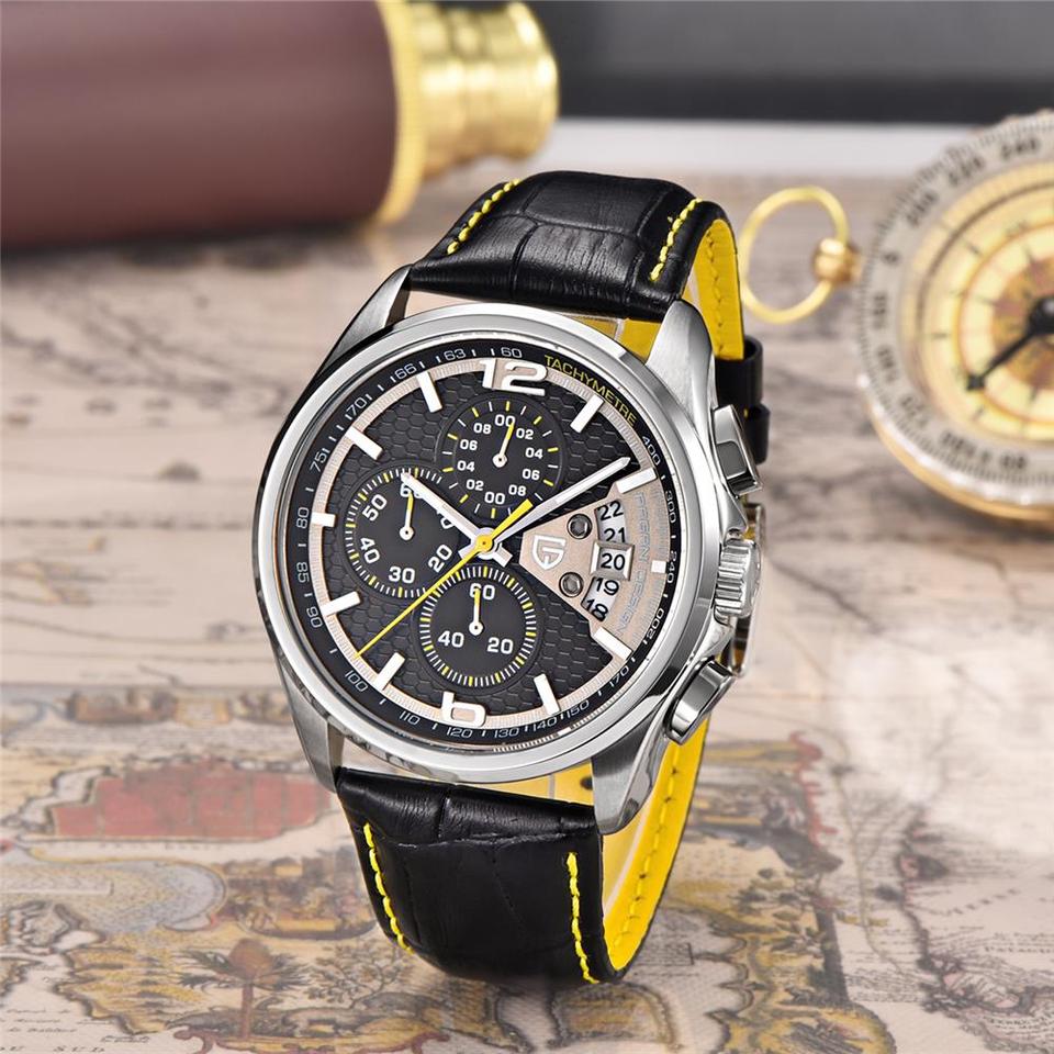 Men Quartz Watches Luxury Brands Fashion Timed Movement Military Watches Leather Quartz Watches