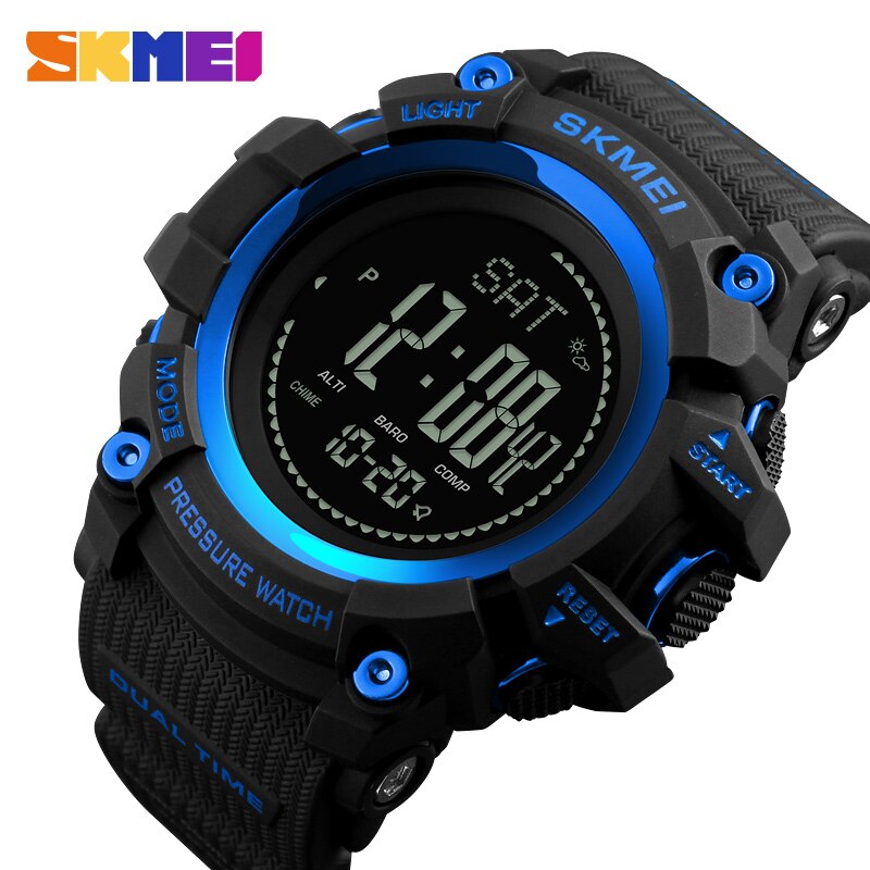 Weather Forecast Barometer Thermometer Electronic Watch Adventure Feld Outdoor Compass Sport Waterproof Men Watch 1358