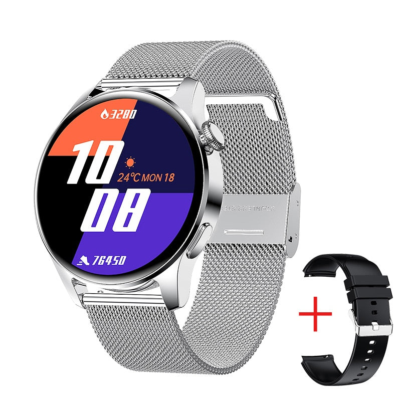 New Bluetooth Call Smart Watch Men Full Touch Sport Fitness Watches Waterproof Heart Rate Steel Band Smartwatch Android iOS