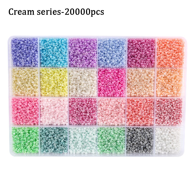 2mm Colored Seed Beads Kit Small Glass Beads Acrylic Letter Bead Set With Organizer Box For Jewelry Making Necklace Bracelet DIY