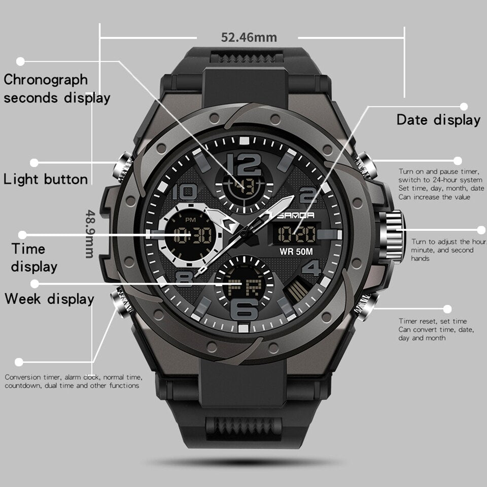 Sports Men Wrist Watch Top Brand Luxury Military Quartz Watch For Men Waterproof S Shock Male Clock relogio masculino