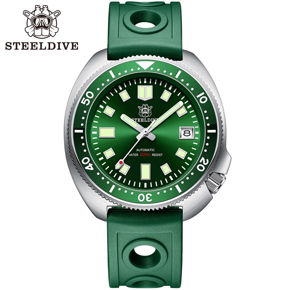 New Men SD1970 SteelDive Mechanical Watch Brand 44MM Men NH35 Dive Watch with Ceramic Bezel Watch