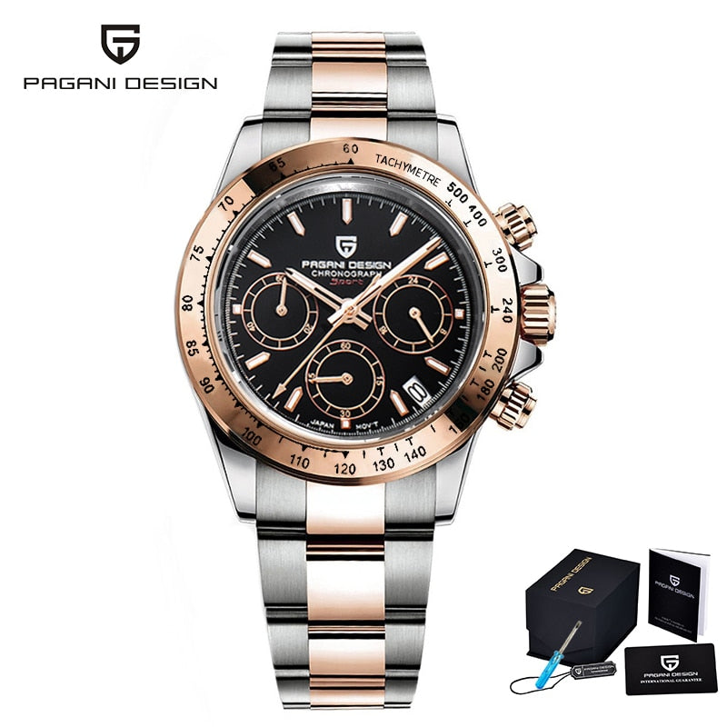 Men Watches Quartz Business Watch Men Watches Top Brand Luxury Watch Men Chronograph Gold Black