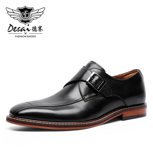 Male Genuine Leather Men Shoes Formal Dress Wedding Designer Shoes Fashion Black Brown