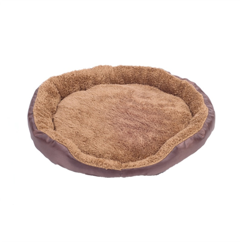 S-3XL Large Pet Cat Dog Bed 13Colors Warm Cozy Dog House Soft Fleece Nest Dog Baskets House Mat Autumn Winter Waterproof Kennel Coffee Round, L