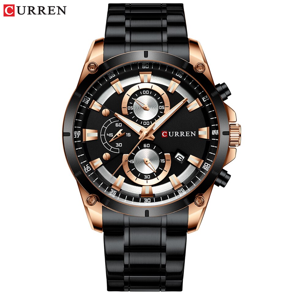 Men Watches Top Brand Luxury Business Automatic Date Watch Men Casual Waterproof Watch black