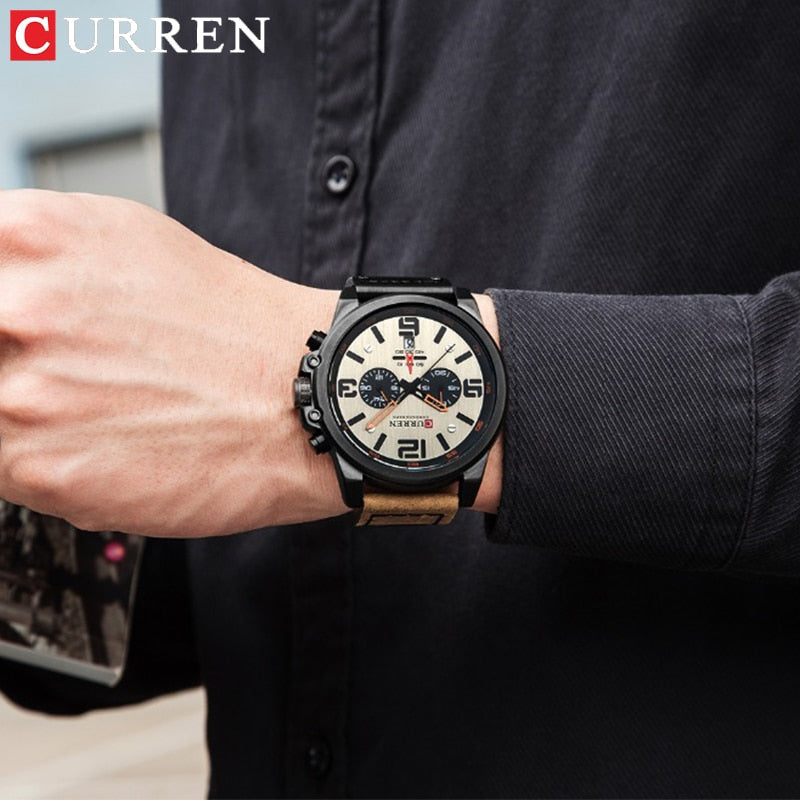 Watch For Men Top Brand Luxury CURREN Fashion Leather Quartz Men Watches Date Business Sport Male Wristwatch Clock Montre Homme