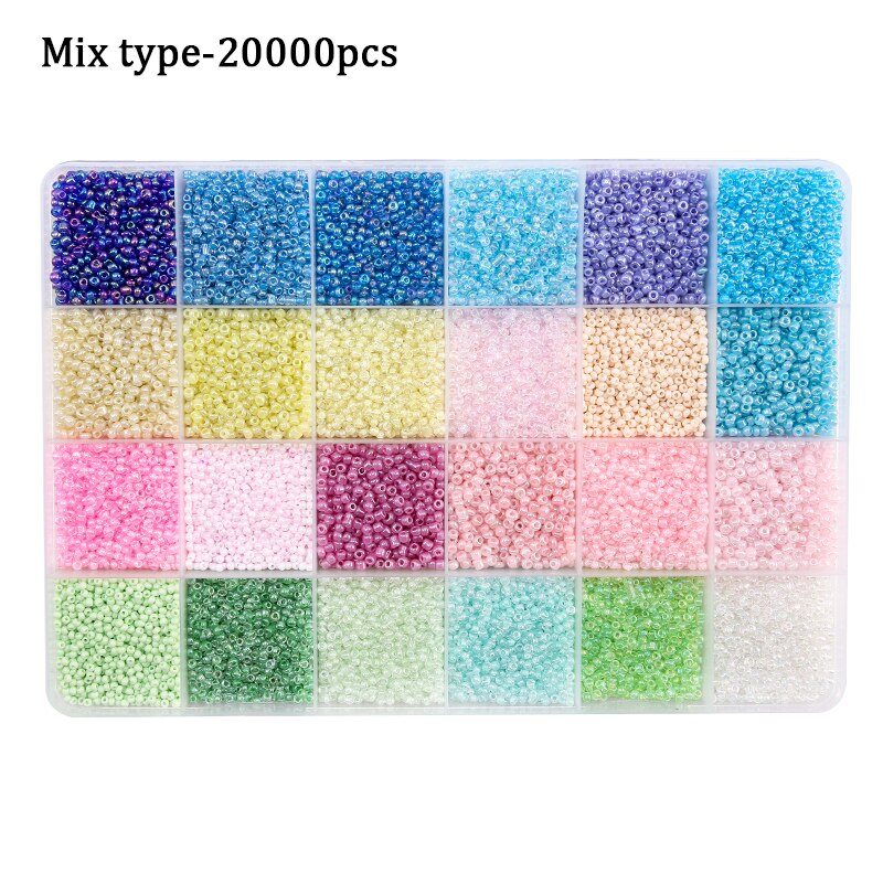 2mm Colored Seed Beads Kit Small Glass Beads Acrylic Letter Bead Set With Organizer Box For Jewelry Making Necklace Bracelet DIY