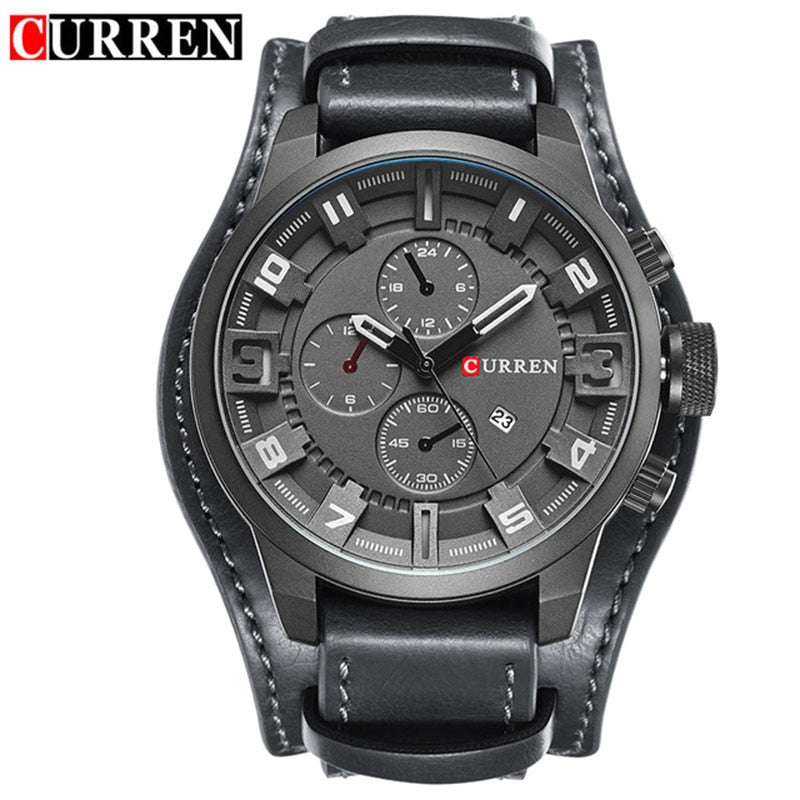 New Men Watches Top Brand Luxury Casual Business Quartz Watch Date Waterproof Wristwatch Hodinky Relogio Masculino black gray