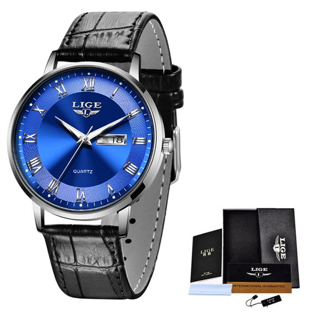 New LIGE Women Ultra Thin Watch Top Brand Luxury Watches Fashion Ladies Clock Stainless Steel Waterproof Calendar Wristwatch