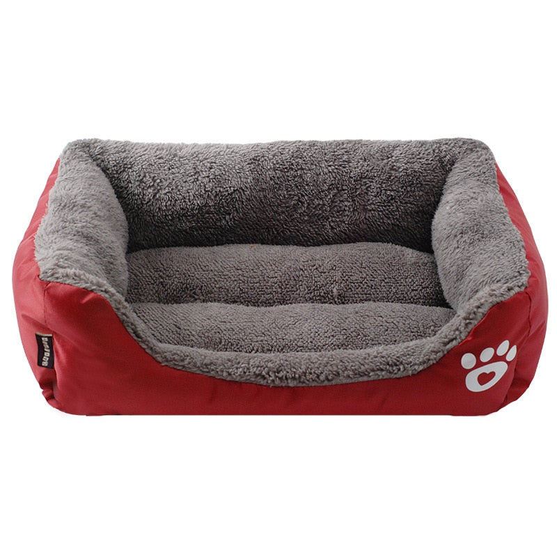 S-3XL Large Pet Cat Dog Bed 13Colors Warm Cozy Dog House Soft Fleece Nest Dog Baskets House Mat Autumn Winter Waterproof Kennel Wine Red, L