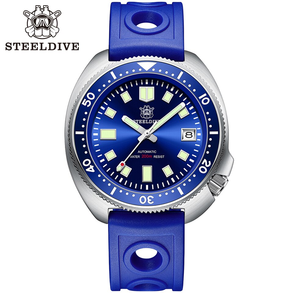 New Men SD1970 SteelDive Mechanical Watch Brand 44MM Men NH35 Dive Watch with Ceramic Bezel Watch