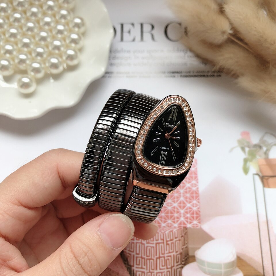 New Women Luxury Brand Watch Snake Quartz Ladies Gold Watch Diamond Wristwatch Female Fashion Bracelet Watches Clock reloj mujer