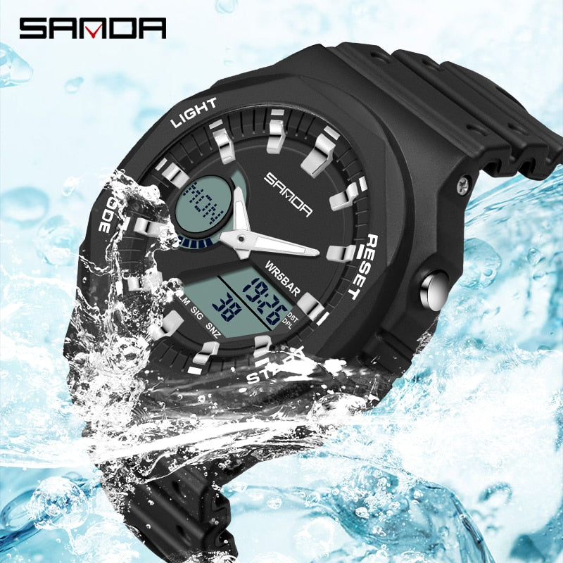 Men Quartz Watches Waterproof Men Military Sport Watch Dual Display Luminous Wristwatch Orologio uomo