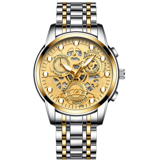 Watch Men Skeleton Automatic Quartz Watch Gold Skeleton Vintage Man Watchwrist watches for men