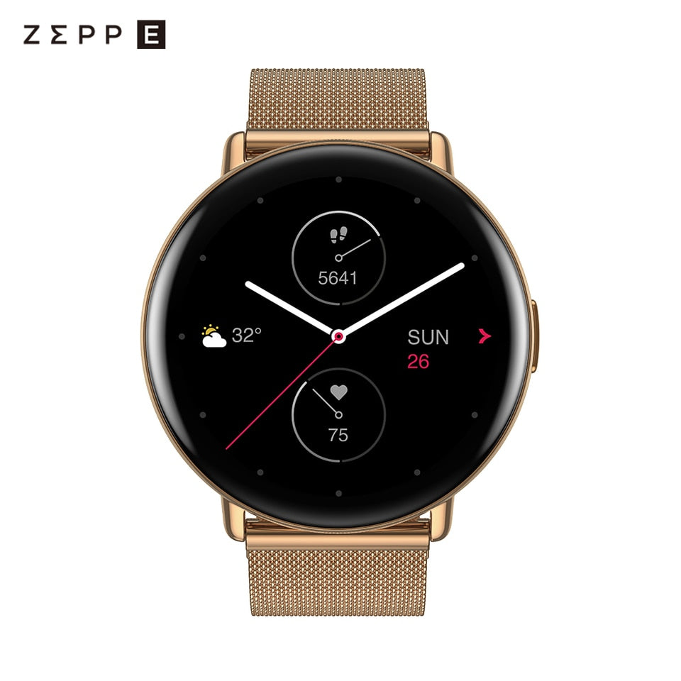 New Circle Smartwatch 7 Days Battery 5ATM Water Resistant Smart Notification Sleep Quality Monitoring Smart Watch Champagne Gold