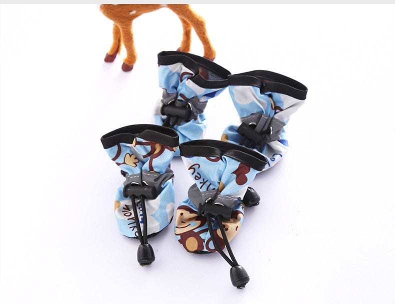 Pet Dog Shoes Waterproof Chihuahua Anti-slip Boots Zapatos Para Perro Puppy Cat Socks Botas Sapato Para Cachorro Chaussure Chien Little blue monkey, 3