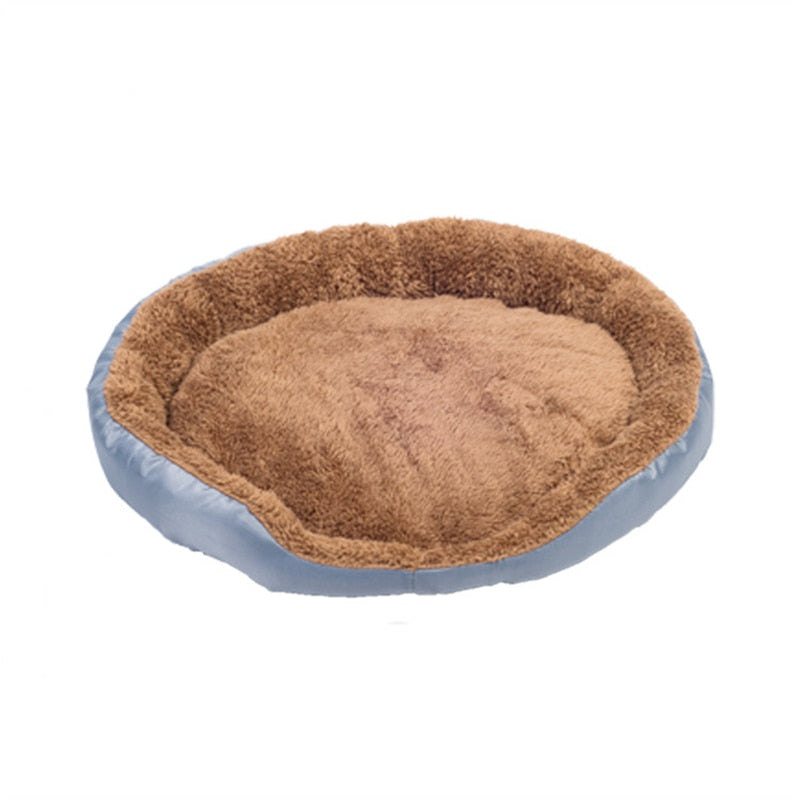 S-3XL Large Pet Cat Dog Bed 13Colors Warm Cozy Dog House Soft Fleece Nest Dog Baskets House Mat Autumn Winter Waterproof Kennel Grey Round, L