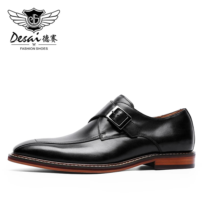 Male Genuine Leather Men Shoes Formal Dress Wedding Designer Shoes Fashion Black Brown