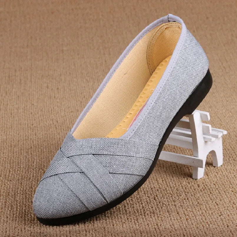 Women comfortable cloth flat shoes lady cute spring & summer slip on loafers lady cool street shoes