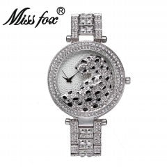 Women Quartz Watch Fashion Bling Casual Ladies Watch Female Quartz Gold Watch Crystal Diamond Leopard For Women Clock