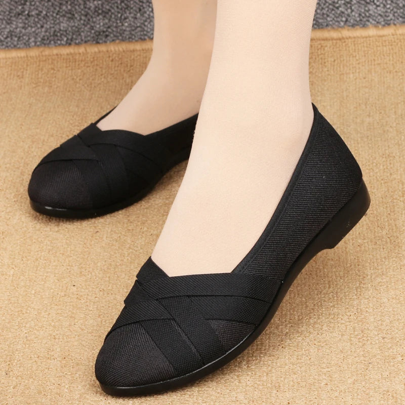 Women comfortable cloth flat shoes lady cute spring & summer slip on loafers lady cool street shoes