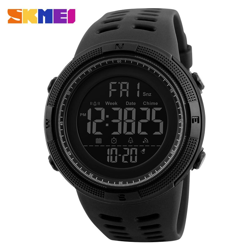 Chrono Digital Watches Mens Sport Countdown Wristwatches Men 2 time Alarm Clock Watches Male reloj hombre 1251