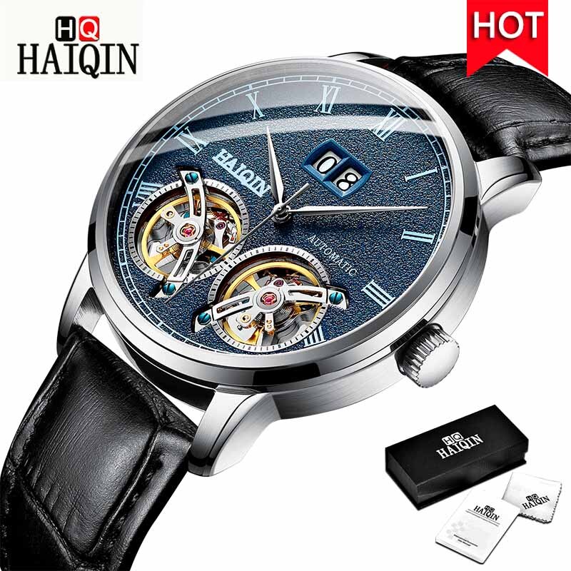 HAIQIN Men's Watches Watch Men New Luxury Waterproof Fashion/Automatic/Mechanical/Gold/Military/Watch Men Montre Homme L Blue Silver