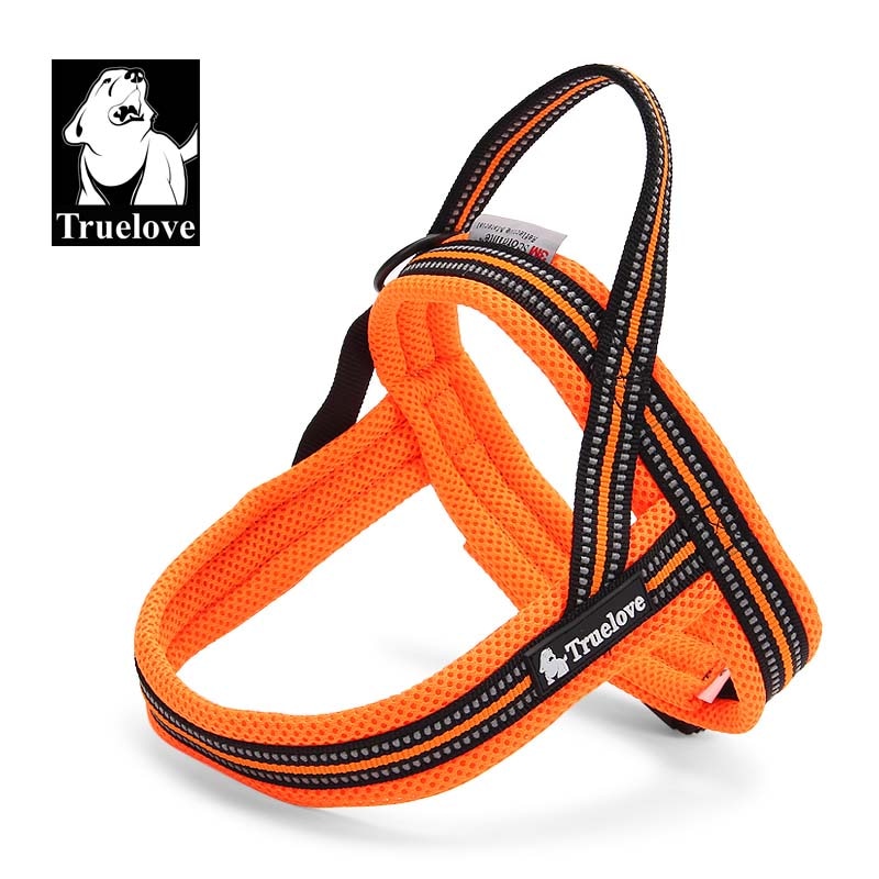 Soft Mesh Padded Nylon Dog Harness Vest 3M Reflective Security Dog Collar Easy Put On Pet Harness Pull-resistan 5 Color orange, XS