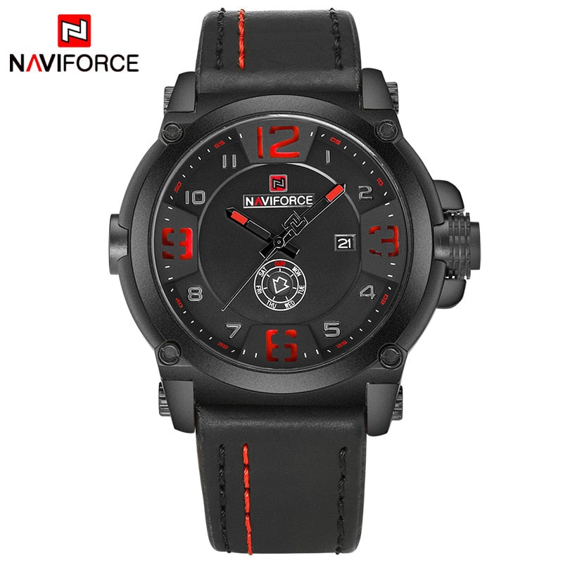 New Men Sports Military Quartz Watch Man Analog Date Clock Leather Strap Wristwatch Relogio Masculino