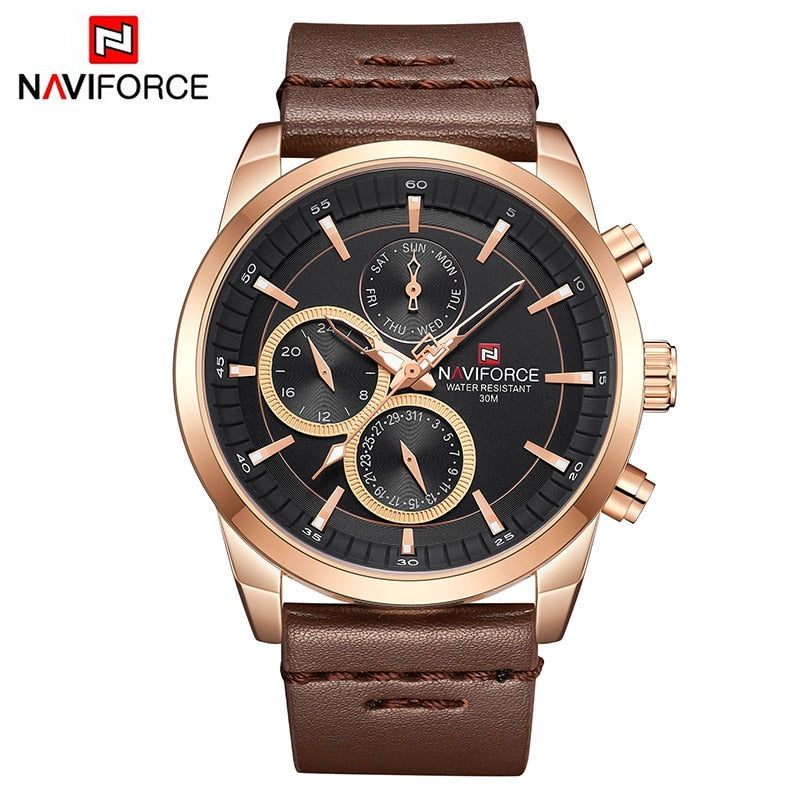 Men Watches Waterproof 24 hour Date Quartz Watch Man Fashion Leather Sport Wrist Watch Men Clock