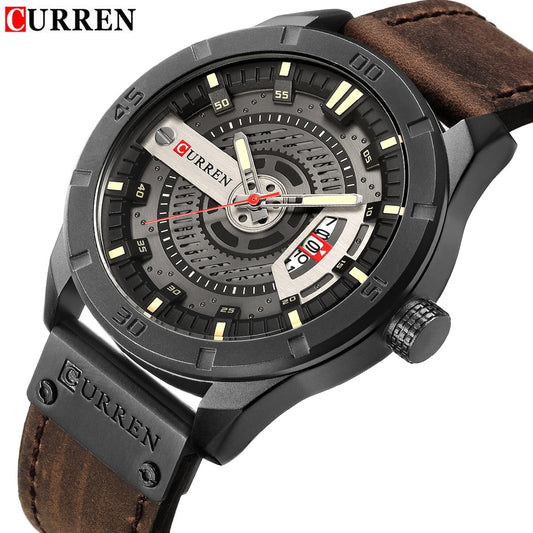 New Men Military Sports Watches Men Quartz Date Clock Man Casual Leather Wrist Watch Relogio Masculino