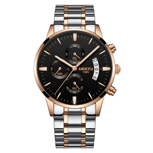 Quartz Watch Men Gold Black Mens Watches Top Brand Luxury Chronograph Sports Watches Luminous Waterproof