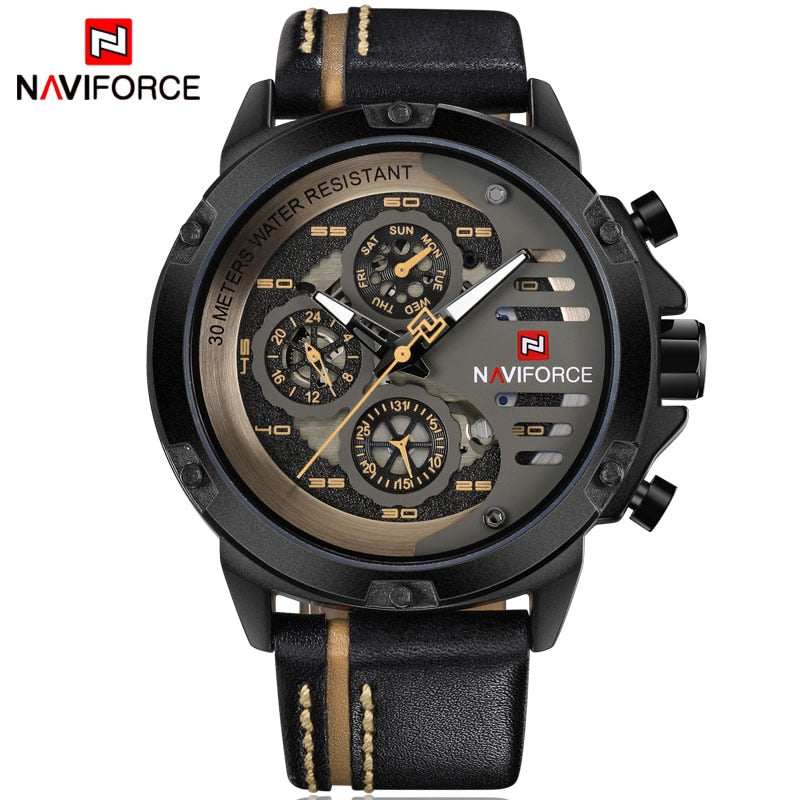 Men Watches Top Brand Luxury Waterproof 24 hour Date Quartz Watch Man Leather Sport Wrist Watch Men Waterproof Clock BYBN, China