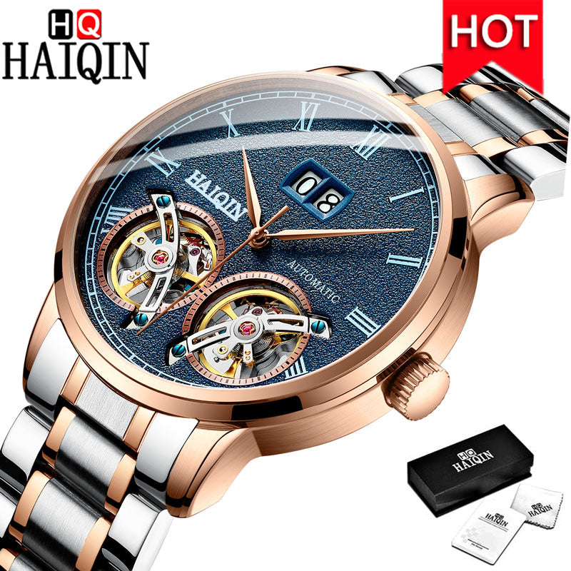 HAIQIN Men's Watches Watch Men New Luxury Waterproof Fashion/Automatic/Mechanical/Gold/Military/Watch Men Montre Homme S Black Gold Blue