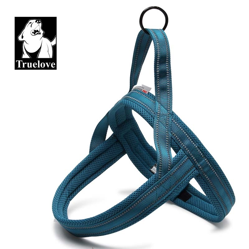 Soft Mesh Padded Nylon Dog Harness Vest 3M Reflective Security Dog Collar Easy Put On Pet Harness Pull-resistan 5 Color blue, XS