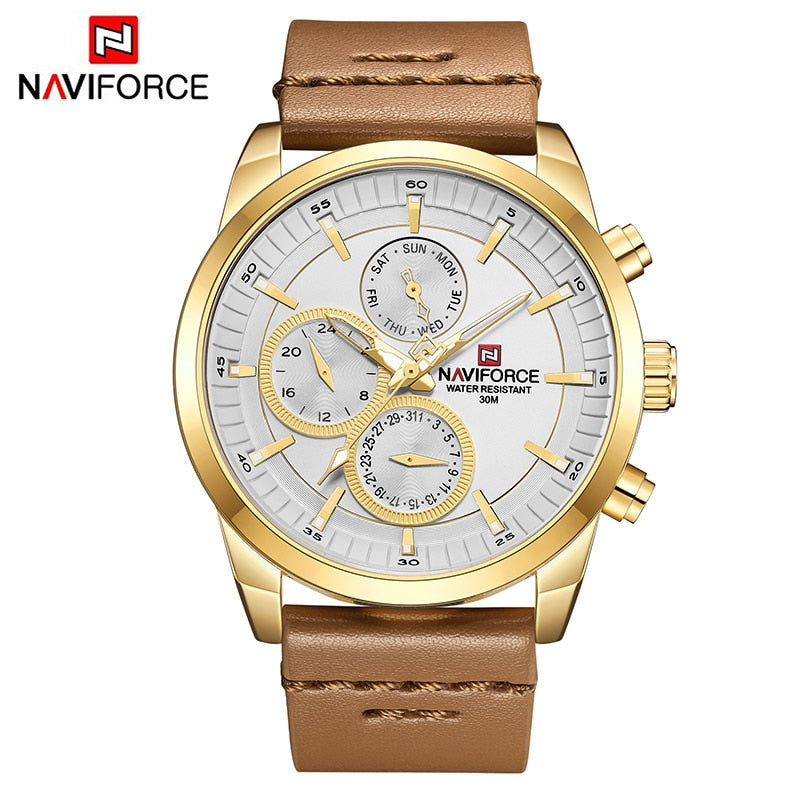 Men Watches Waterproof 24 hour Date Quartz Watch Man Fashion Leather Sport Wrist Watch Men Clock