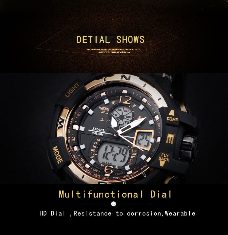 Sport Watch Men Big Dial LED Digital Quartz Wrist Watches Men Brand Luxury Digital-watch Military Army Clock Male