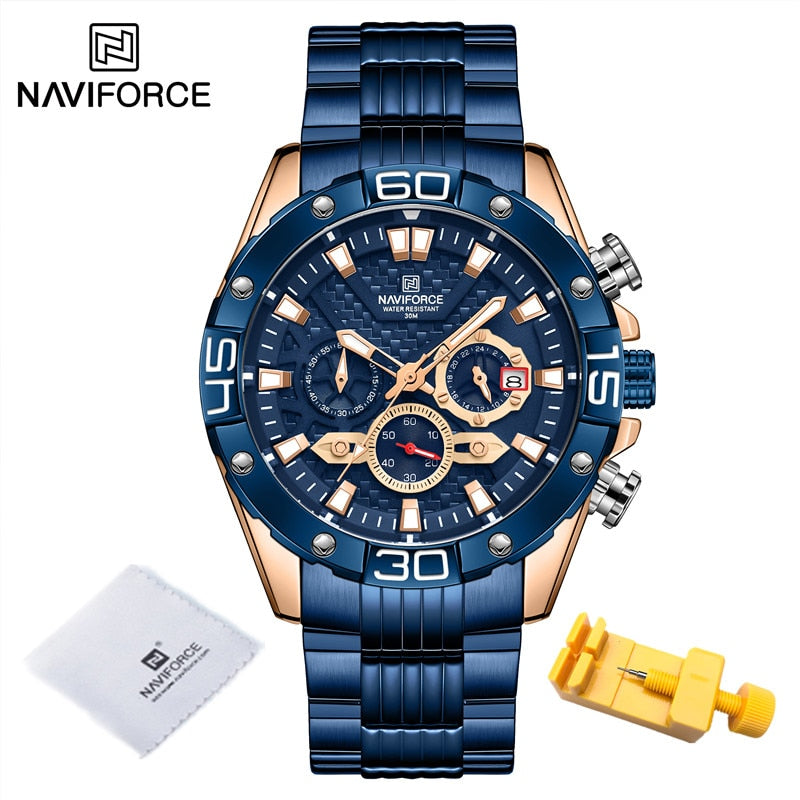 New Watches For Men Luxury Original Classic Quartz Clock Analog Chronograph Sport Waterproof Steel Band WristWatch RGBE