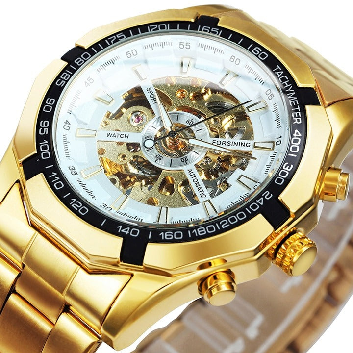 New Men Skeleton Mechanical Watch Automatic Winner Gold Skeleton Vintage Men Watches Top Brand Luxury