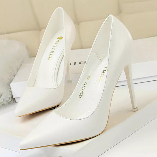 Women Pumps Fashion High Heels Shoes Black Pink White Shoes Women Wedding Shoes Ladies Stiletto Women Heels