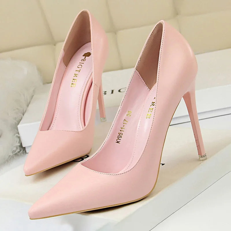 Women Pumps Fashion High Heels Shoes Black Pink White Shoes Women Wedding Shoes Ladies Stiletto Women Heels