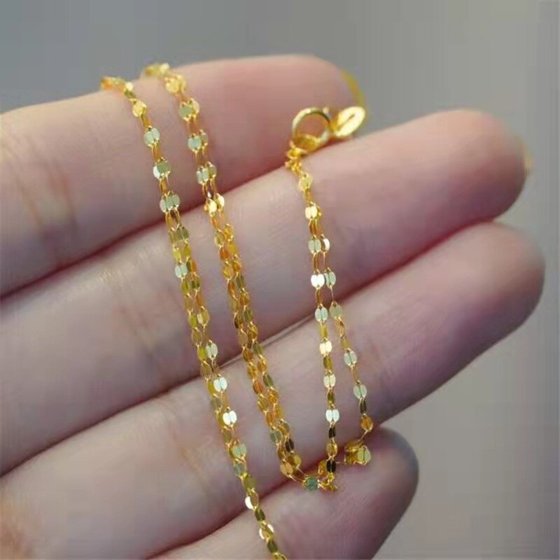 18K Gold Jewelry Necklace  Lip Design Pure AU750 Pendant Chain for Women Fine Jewelry Gift