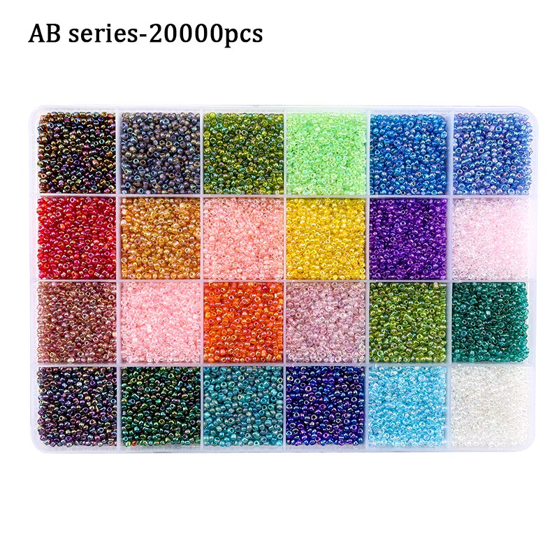 2mm Colored Seed Beads Kit Small Glass Beads Acrylic Letter Bead Set With Organizer Box For Jewelry Making Necklace Bracelet DIY