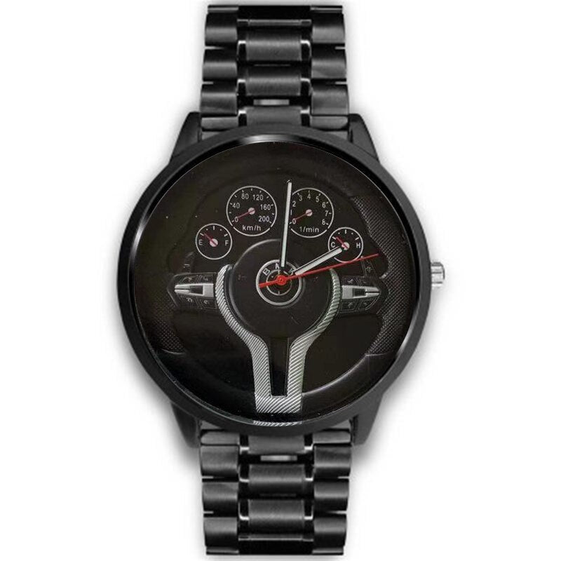 Creative Natrual style Classic precision Fashion Men Quartz watch 3D Racing tire Free Stainless Strap Clock Casual Sports