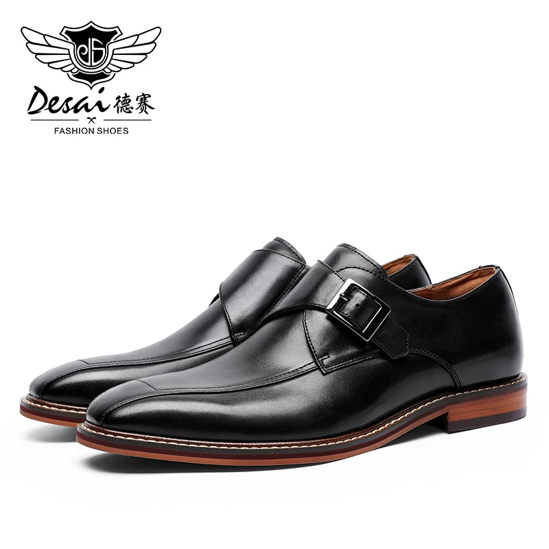 Male Genuine Leather Men Shoes Formal Dress Wedding Designer Shoes Fashion Black Brown