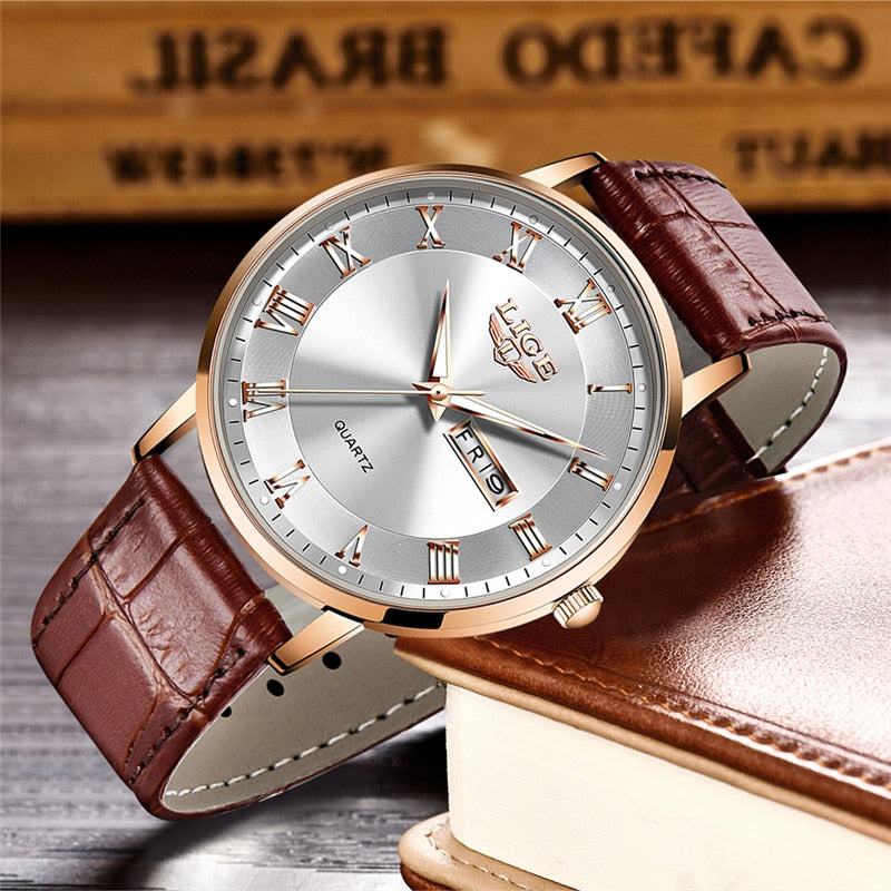 Brand LIGE Women Watch Rose Gold Montre Femme Women  Ultra-thin Fashion Relojes Para Mujer Luxury Lady Wrist Watches Reloj Mujer