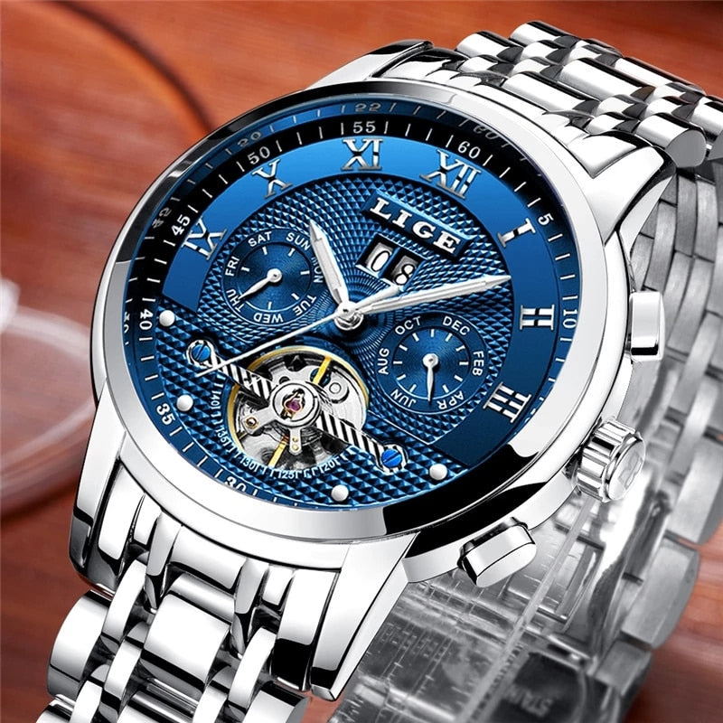 New Men Luxury Mechanical Watches Fashion Top Brand Luxury Business Automatic Mechanical Watch Men Casual Waterproof Watch