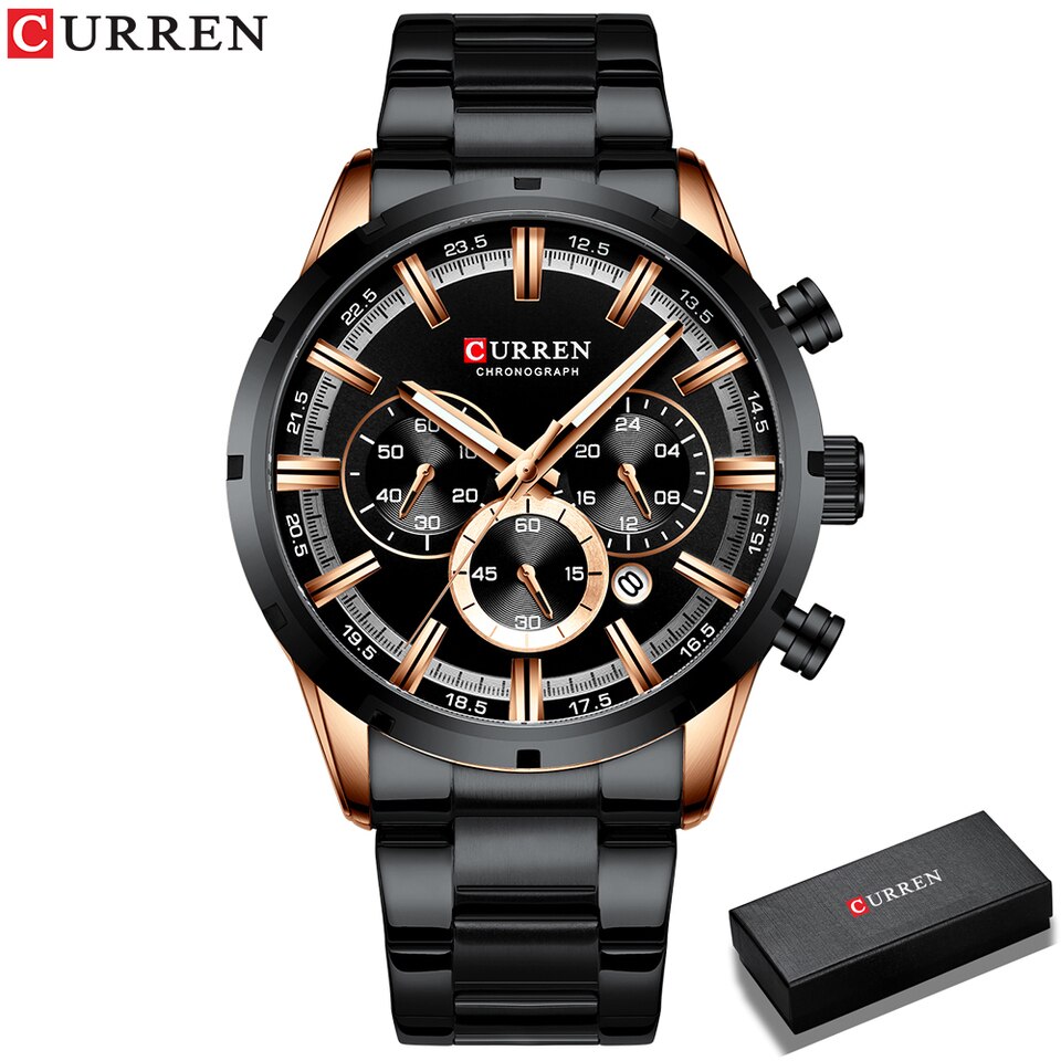 New Men Watches Top Brand Luxury Wrist Watch Quartz Clock Watch Men Waterproof Chronograph black box