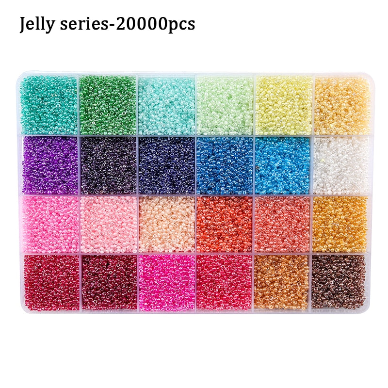 2mm Colored Seed Beads Kit Small Glass Beads Acrylic Letter Bead Set With Organizer Box For Jewelry Making Necklace Bracelet DIY